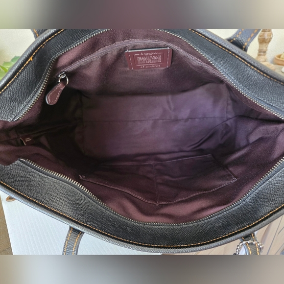 Coach City Zip Tote Tattoo Embroidery Black Crossgrain Leather+Matching Wallet - Picture 14 of 16